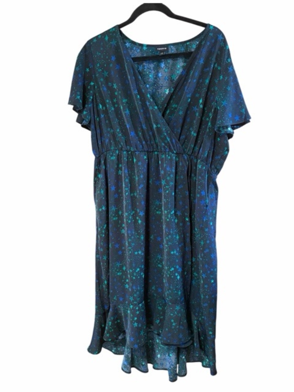 Torrid Midi Studio Crepe De Chine Surplice Wrap Dress - Picture 2 of 8
